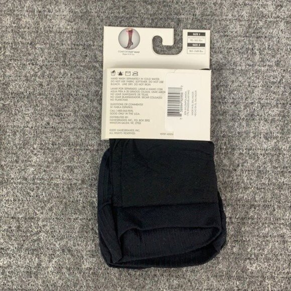Hanes Perfect Socks Sheer Size 2 Black Enhanced Toe Comfort Flex Band 6 Pairs - Picture 9 of 12